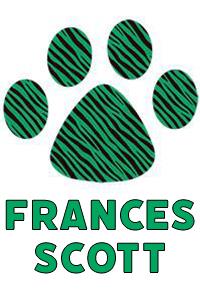 paw print with the name Frances Scott underneath